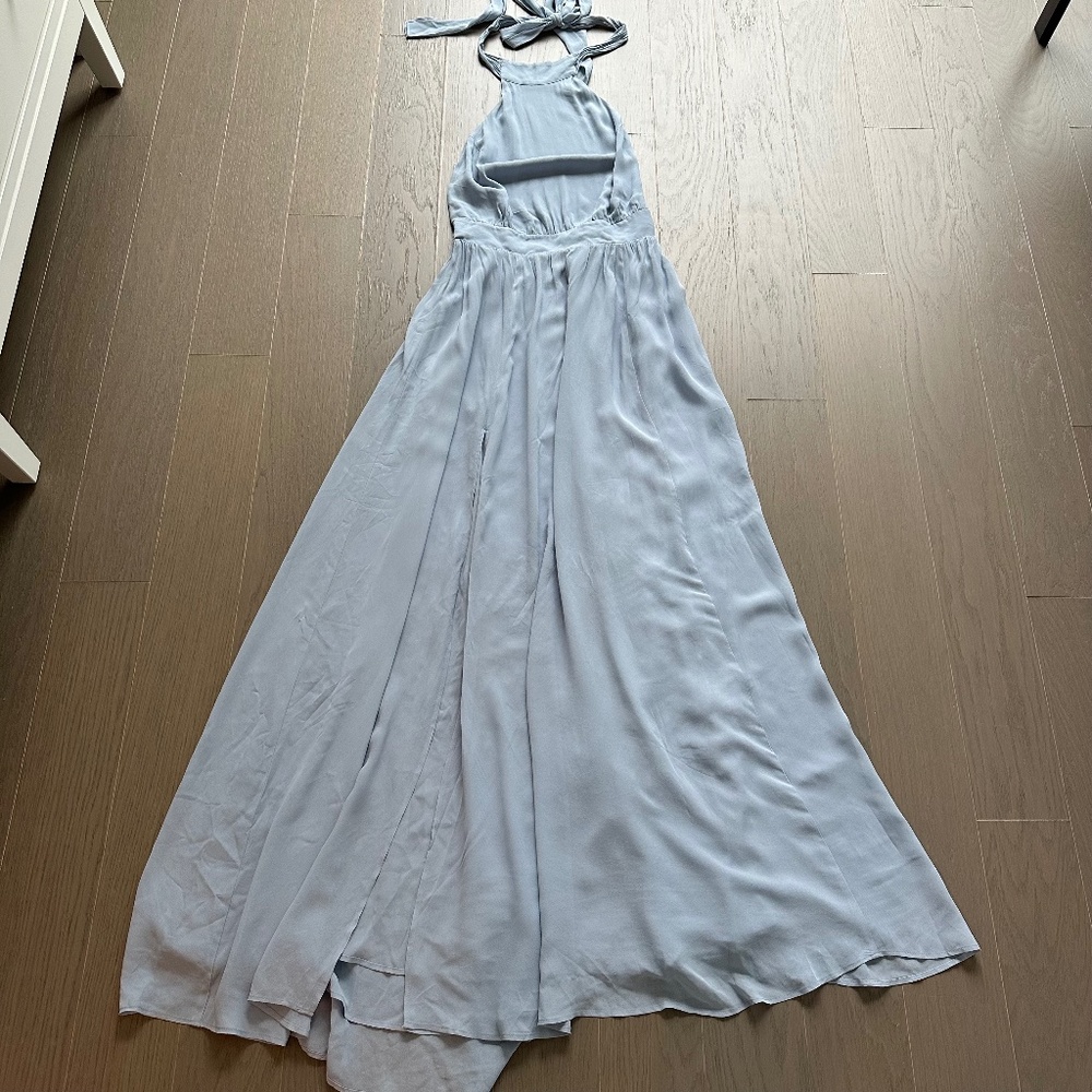 NWT Reformation Andee Dress mineral blue size 8 gown maxi halter new with tags - Picture 2 of 8